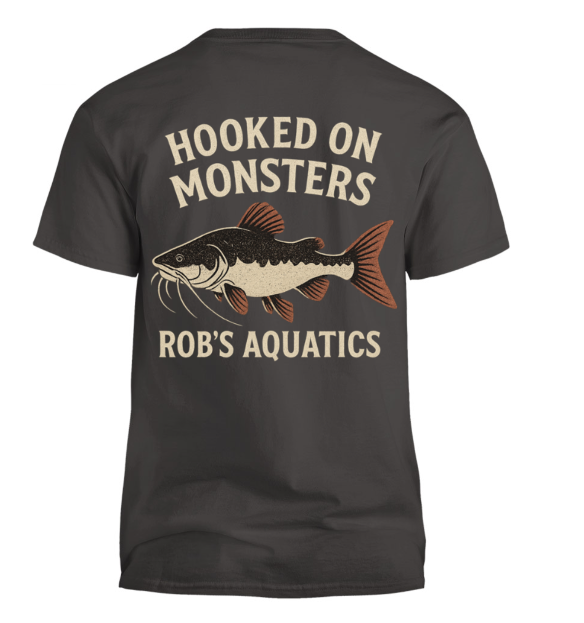 Hooked On Monsters - Gray Tee – Rob's Aquatics Fish Shop